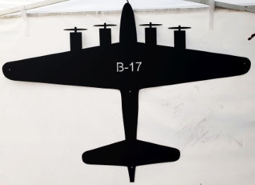 b17 military airplane metal wall art